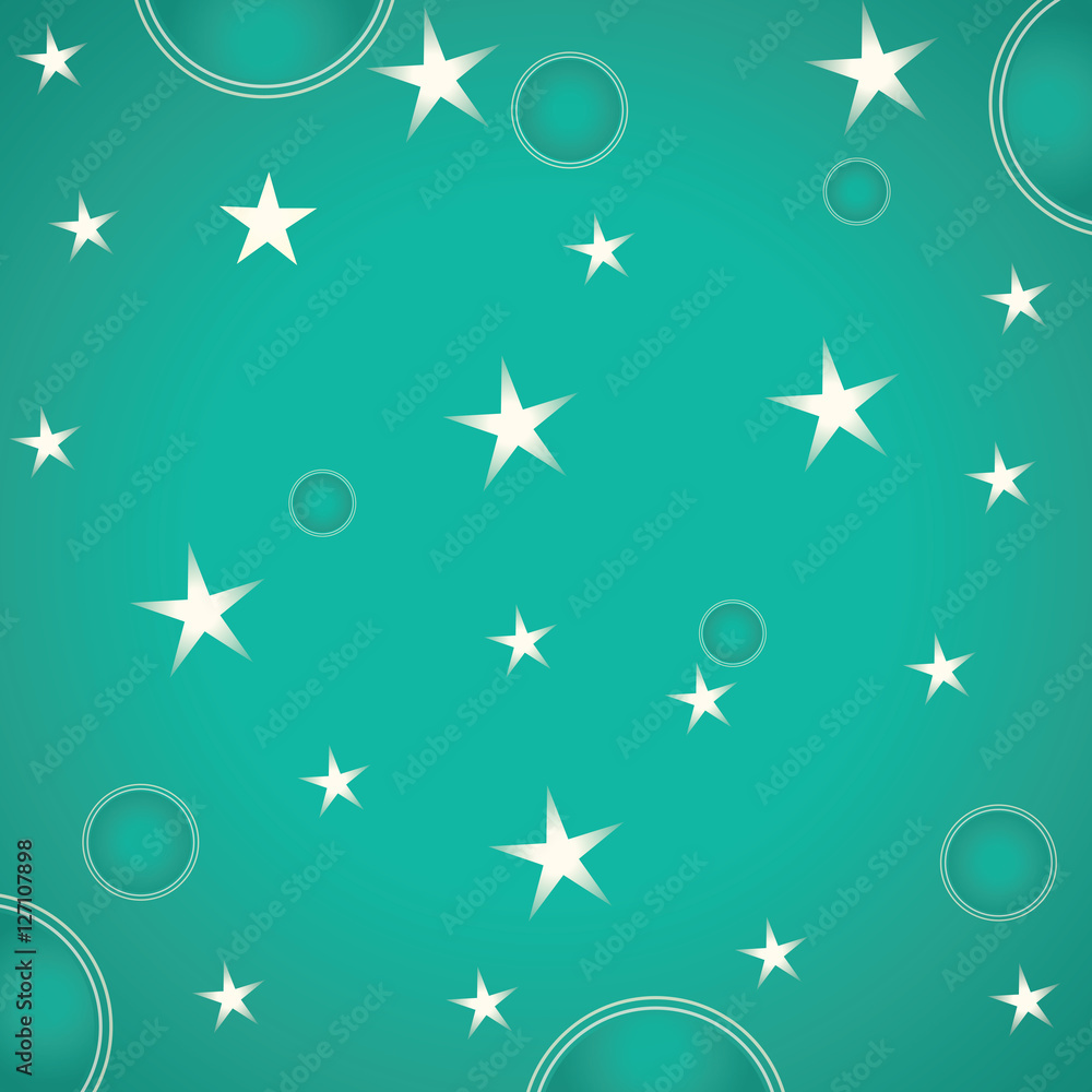 Stars and circles on green background Stars and circles on green background