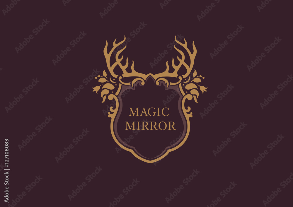 creative emblem of the magic mirror,antler