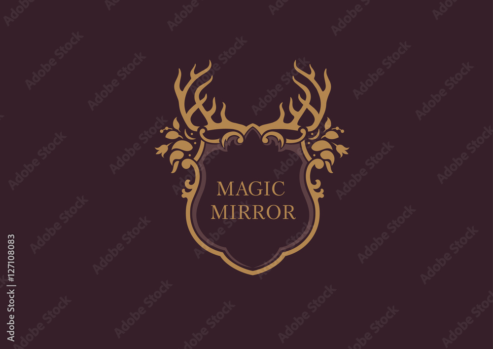 creative emblem of the magic mirror,antler creative emblem of the magic mirror,antler