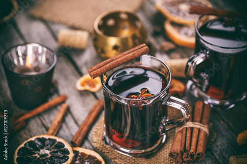 Hot mulled wine