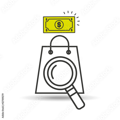 searching bag shop money design vector illustration eps 10