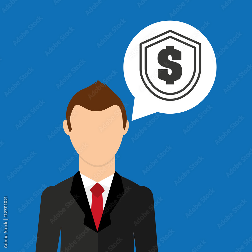 businessman character dollar shield icon vector illustration eps 10 businessman character dollar shield icon vector illustration eps 10