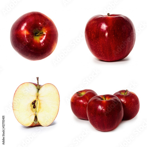 delicious healthy apples isolated on white background.