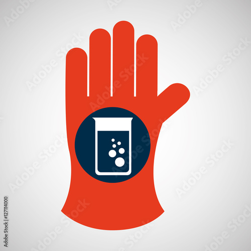 chemical glove with trest flask vector illustration eps 10
