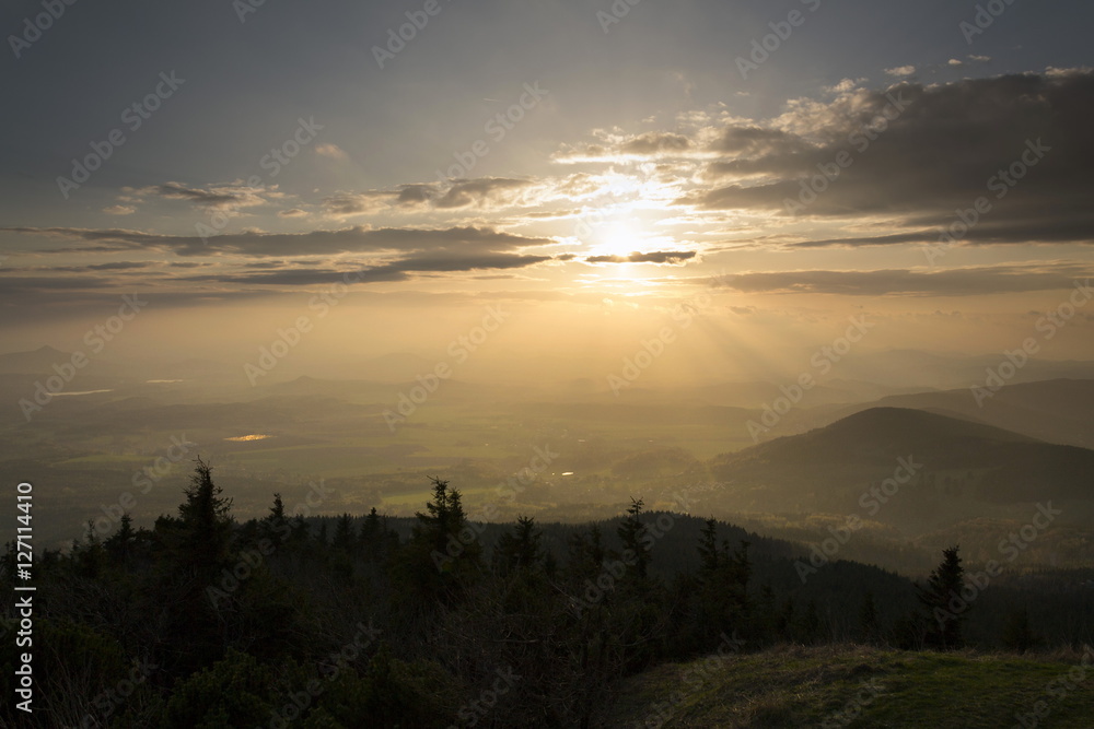 Panoramic view from Jested mountain near Liberec in Czech republic Panoramic view from Jested mountain near Liberec in Czech republic