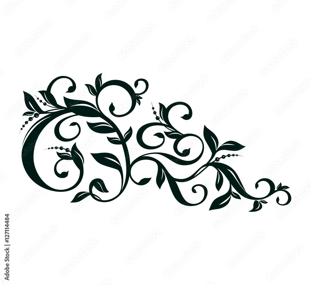 pierna Sociología camuflaje Vector floral ornament. Ornaments for page decoration. Decorative  silhouettes for wedding cards and invitations. Decorative design / tattoo /  packaging. Vector illustration. Stock Vector | Adobe Stock