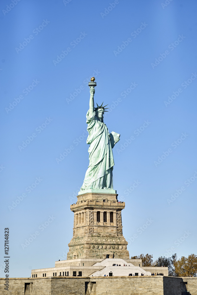 Statue of Liberty on pedestal