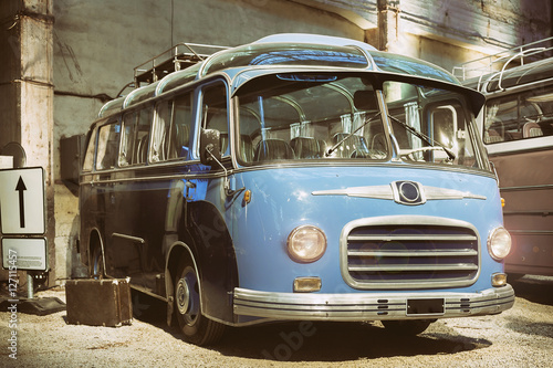 Retro style bus. Toned. Selective focus.