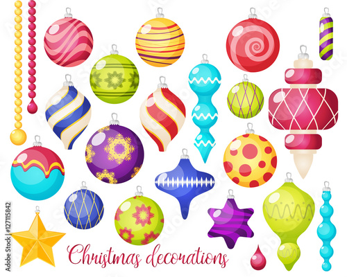 Christmas Decorations Icon Set