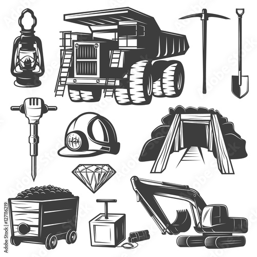 Mining Industry Elements Set