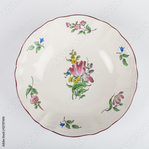 Art de la table. assiettes K&G Lunéville modèle Strasbourg, rose et tulipe. 1880 - 1922