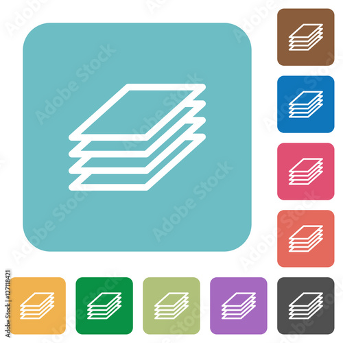 Printing papers flat icons
