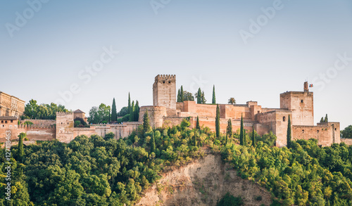 Ancient arabic fortress of Alhambra  Granada  Spain.