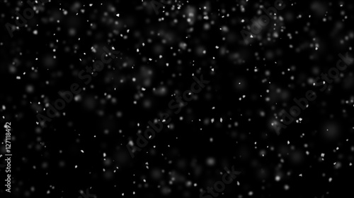 Fotografie, Obraz Snowflakes in turbulent air 3D render