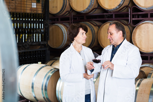 Wine maker with wineglass photo