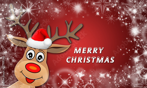 Christmas background with text Merry Christmas