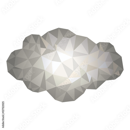 Polygonal cloud icon. Weather sky nature and climate theme. Isolated design. Vector illustration