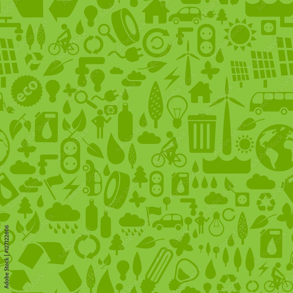 Ecology seamless pattern made from little eco, energy and natural symbols. Ecology seamless pattern made from little eco, energy and natural symbols.