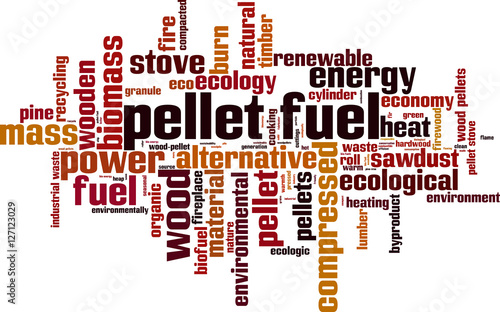 Pellet fuel word cloud concept. Vector illustration