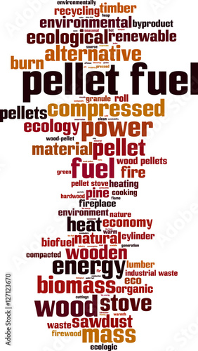 Pellet fuel word cloud concept. Vector illustration