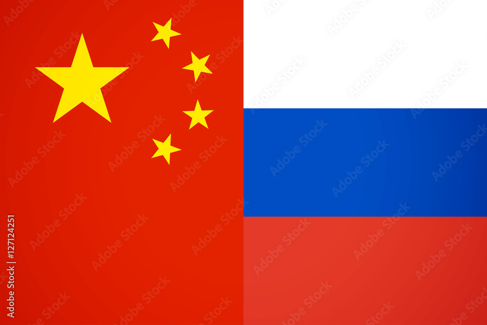 Flags of China and Russia. Flat icon for your business presentation. Vector illustration Flags of China and Russia. Flat icon for your business presentation. Vector illustration