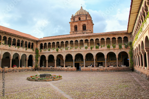 Fotografering Courtyard of Convent of Santo Domingo in Koricancha complex, Cus