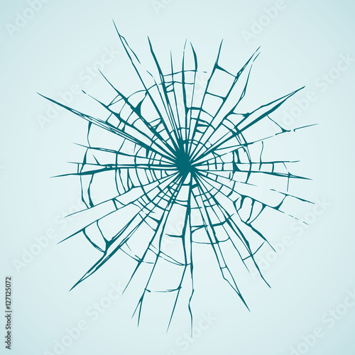 Broken glass. Vector drawing