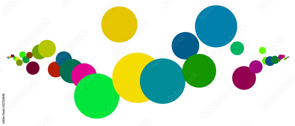 Cerchi colorati isolati su sfondo bianco