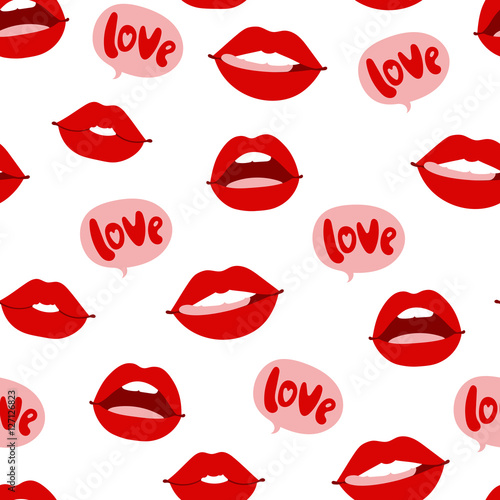 Woman lips seamless pattern