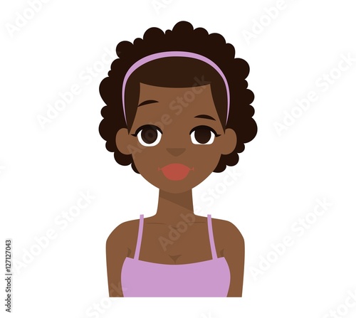Afro american girl vector illustration.