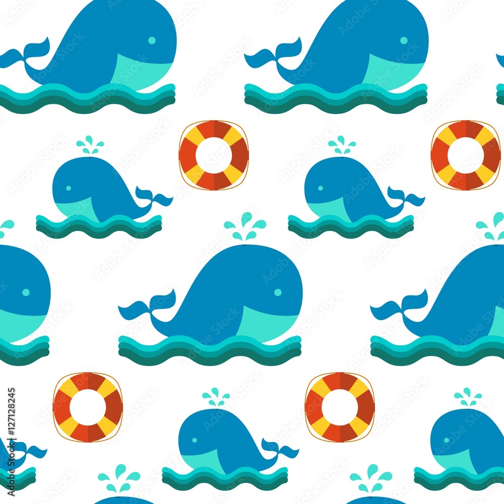 Obraz premium Seamless patterns sea vector