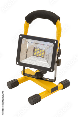 Wallpaper Mural Yellow and black work light on stand isolated on white Torontodigital.ca