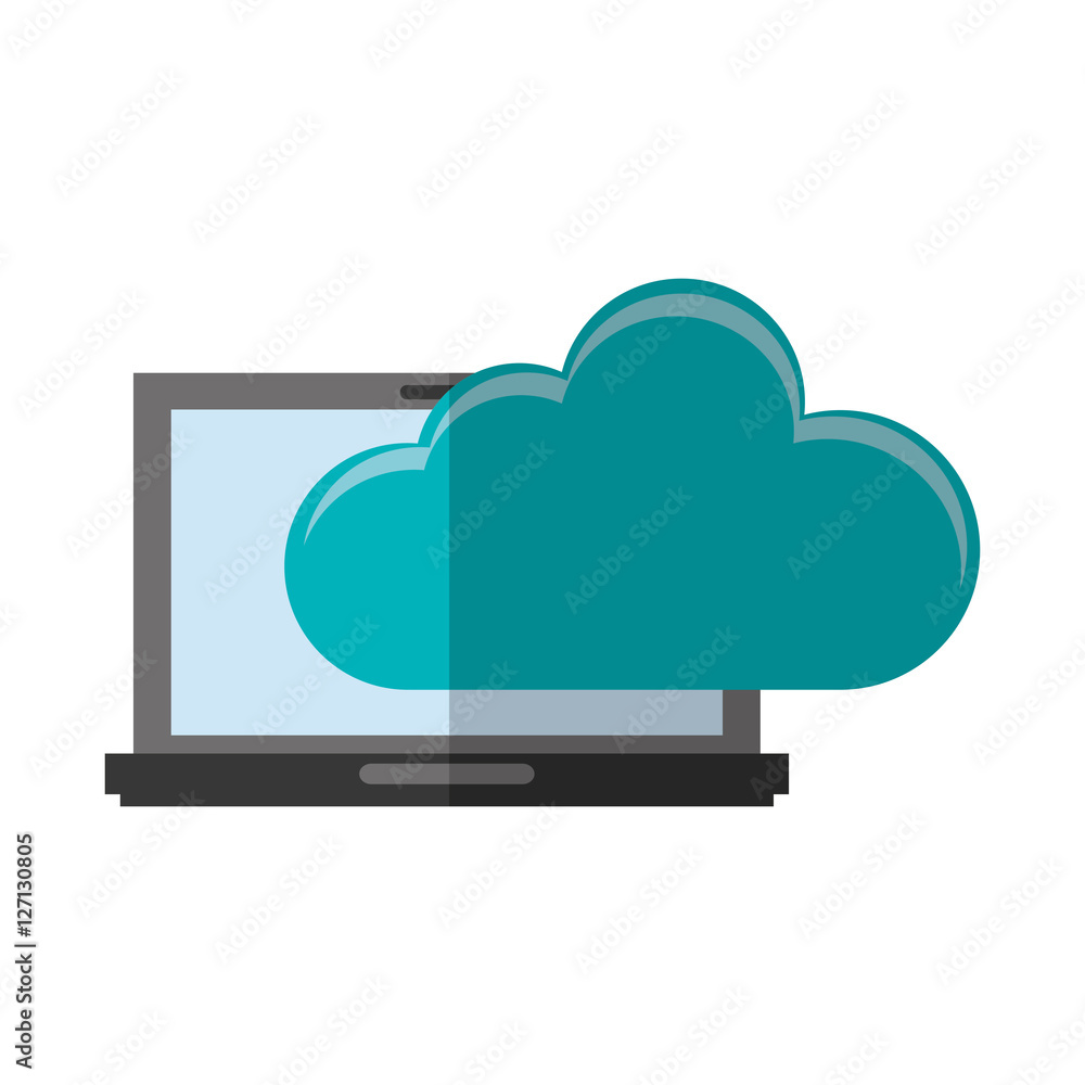 Laptop and cloud icon. Device gadget technology and electronic theme. Isolated design. Vector illustration Laptop and cloud icon. Device gadget technology and electronic theme. Isolated design. Vector illustration