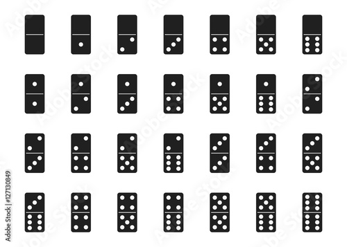 Vector isolated black domino set