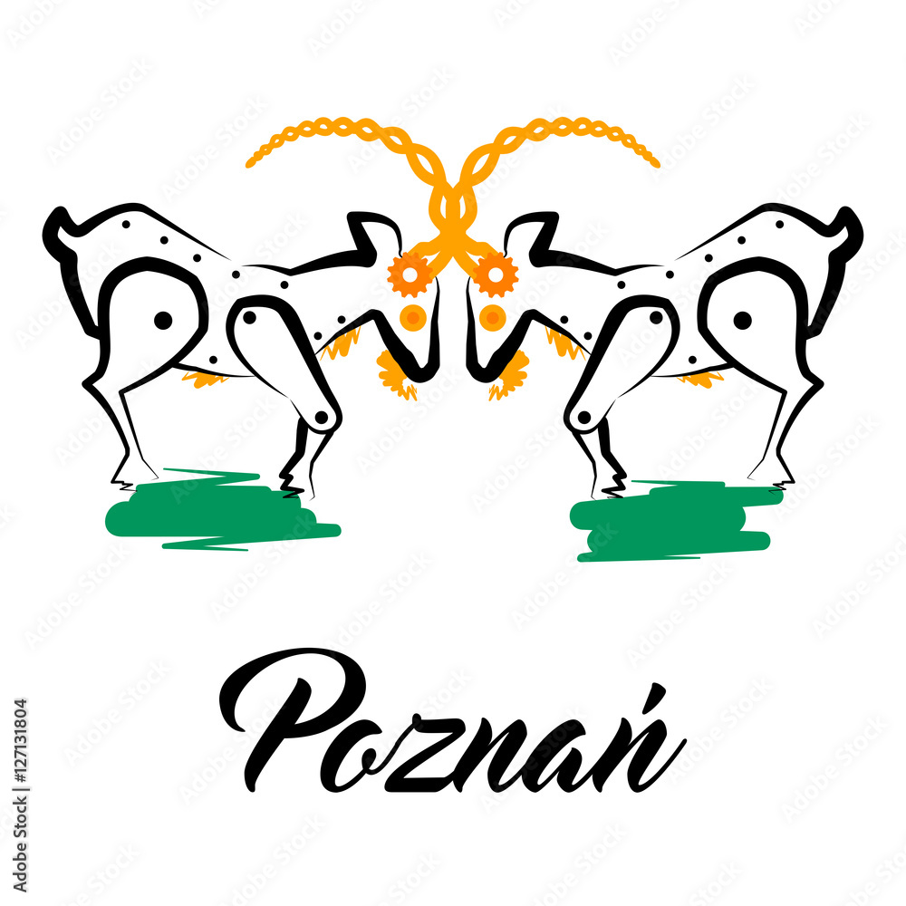 Fototapeta Poznań - logo - Koziołki poznańskie