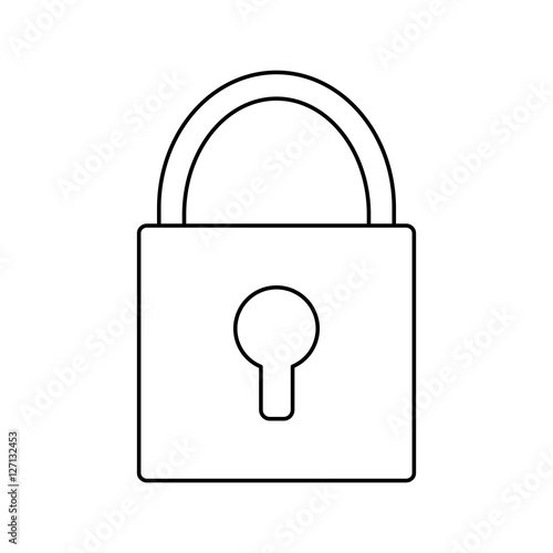 Padlock icon. Security system warning and protection theme. Isolated design. Vector illustration