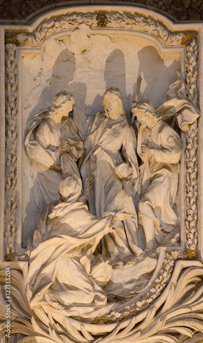 ROME, ITALY - MARCH 10, 2016: The relief of scene from life of St. James the Lees the Apostle by Salvatore Bercari (18. cent.).