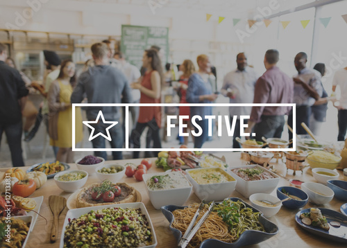 Festive Foodie Eating Delicious Party Celebration Concept