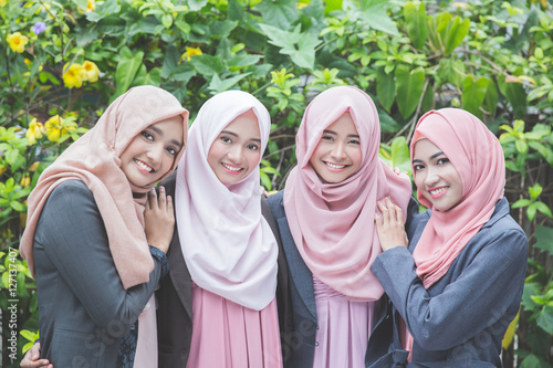 team of asian muslim business woman