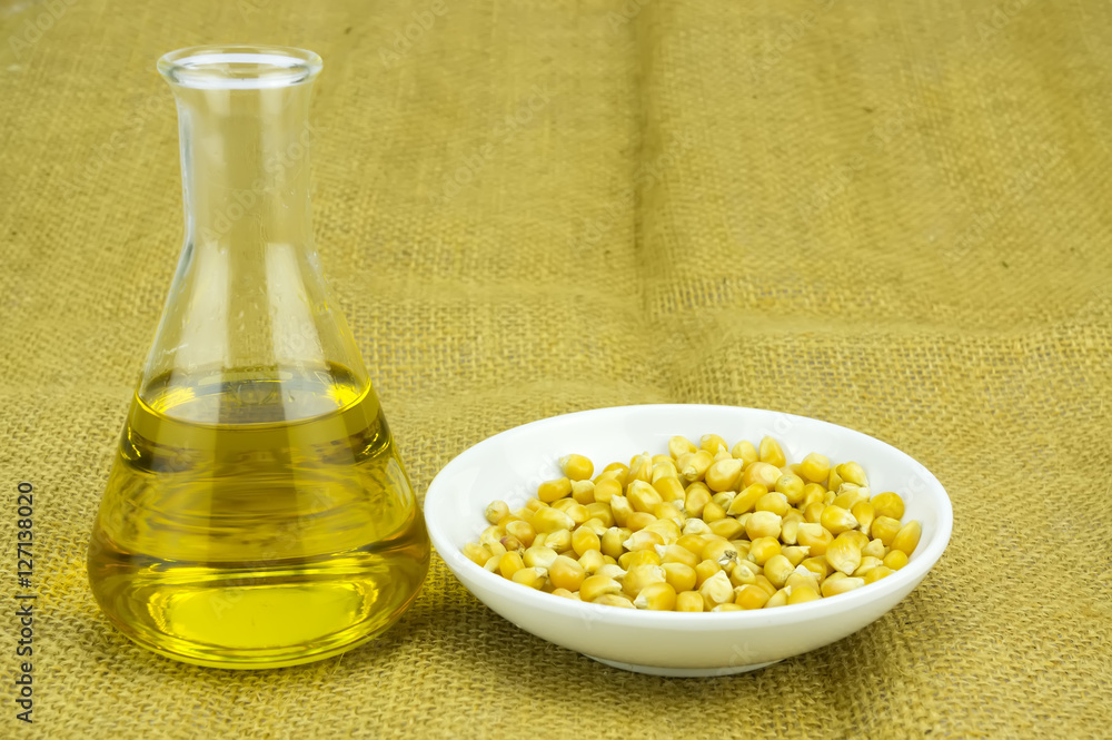 Corn generated ethanol bio-fuel with test tubes -Agriculture concept Corn generated ethanol bio-fuel with test tubes -Agriculture concept