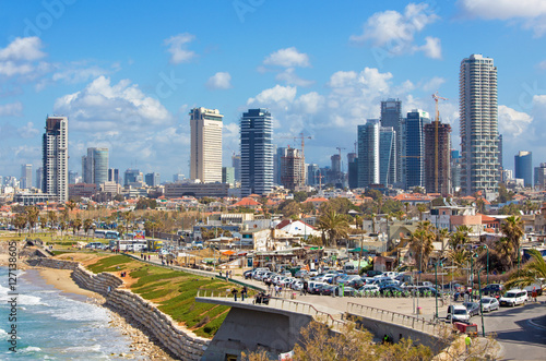 TEL AVIV, ISRAEL - MARCH 2, 2015: The coast and waterfront of Tel Aviv