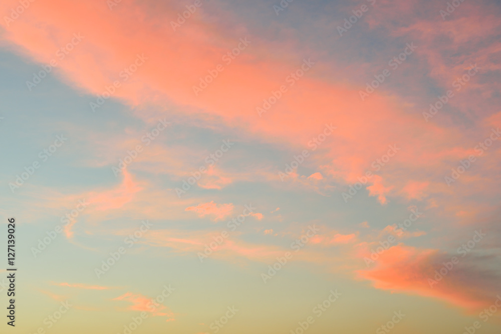 background of the sky with clouds at sunset