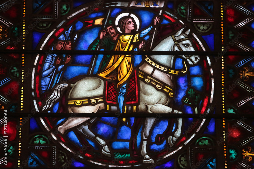 Jeanne d'Arc. Stained glass window. St. Bartholomew's Episcopal Church. Jeanne d'Arc. Stained glass window. St. Bartholomew's Episcopal Church.