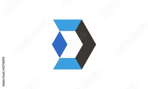 Letter D Vector Origami Logo icon. Colorful Abstract Design template element logo icon