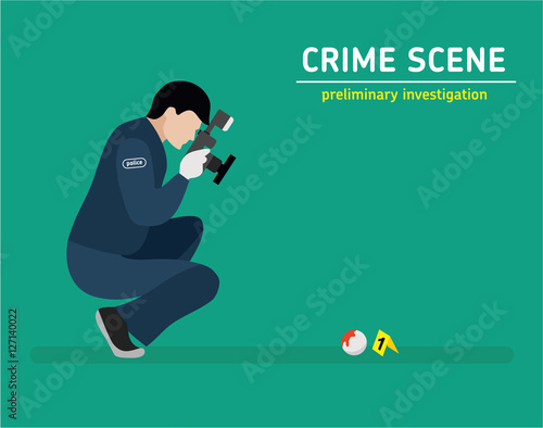 Flat illustration. Murder investigation