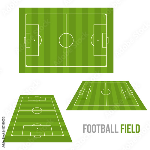 Football Soccer Field Court Color Illustration - Different Pointview