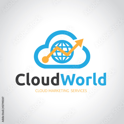 Cloud marketing logo, Cloud vector logo template.
