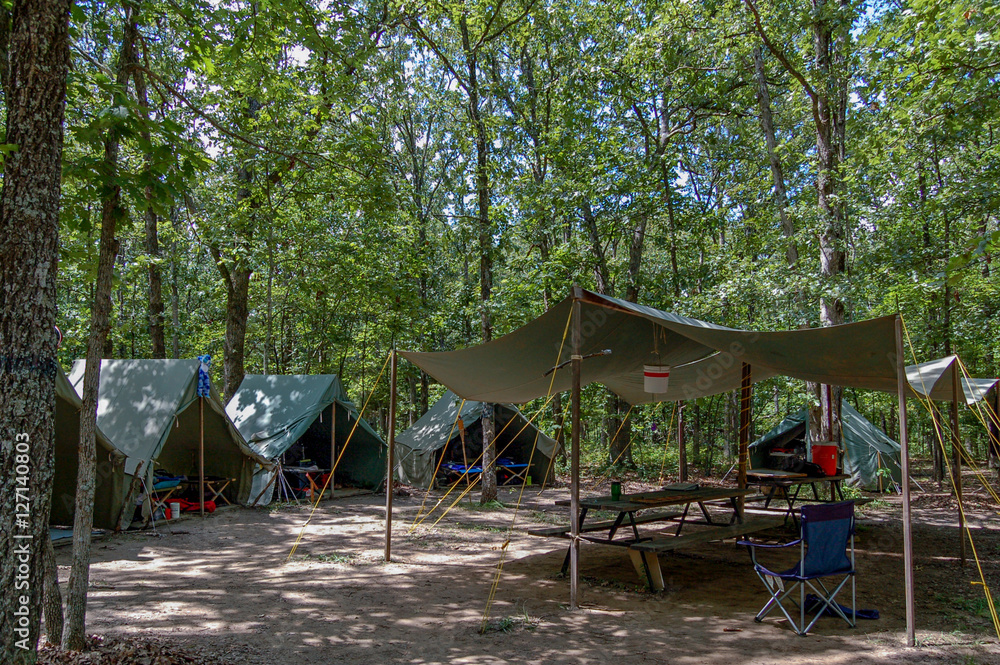 Camp Site with Dining Fly Stock Photo Adobe Stock