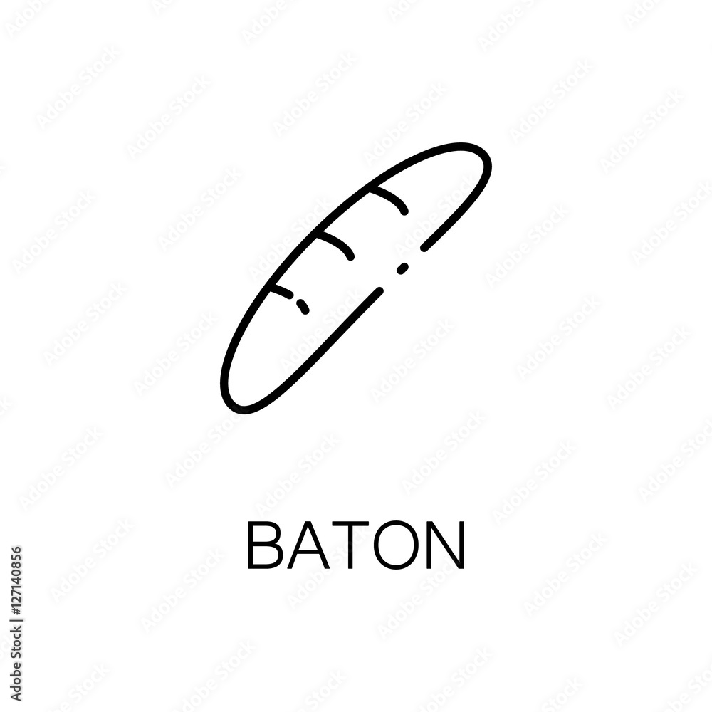 Baton flat icon or logo for web design