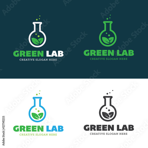 Green lab logo template.